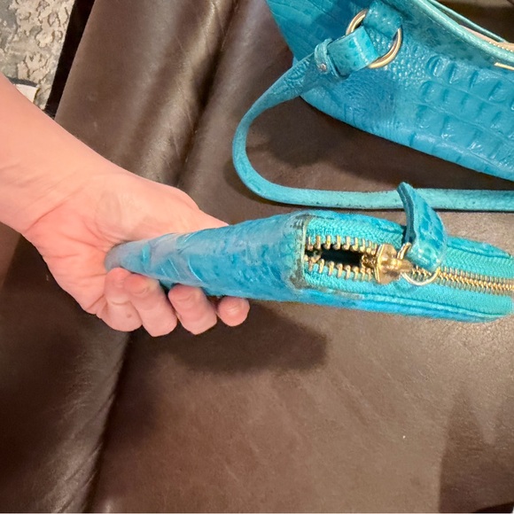 Brahmin Turquoise Croco-Embossed Tote with Matching Wallet - Picture 12 of 15